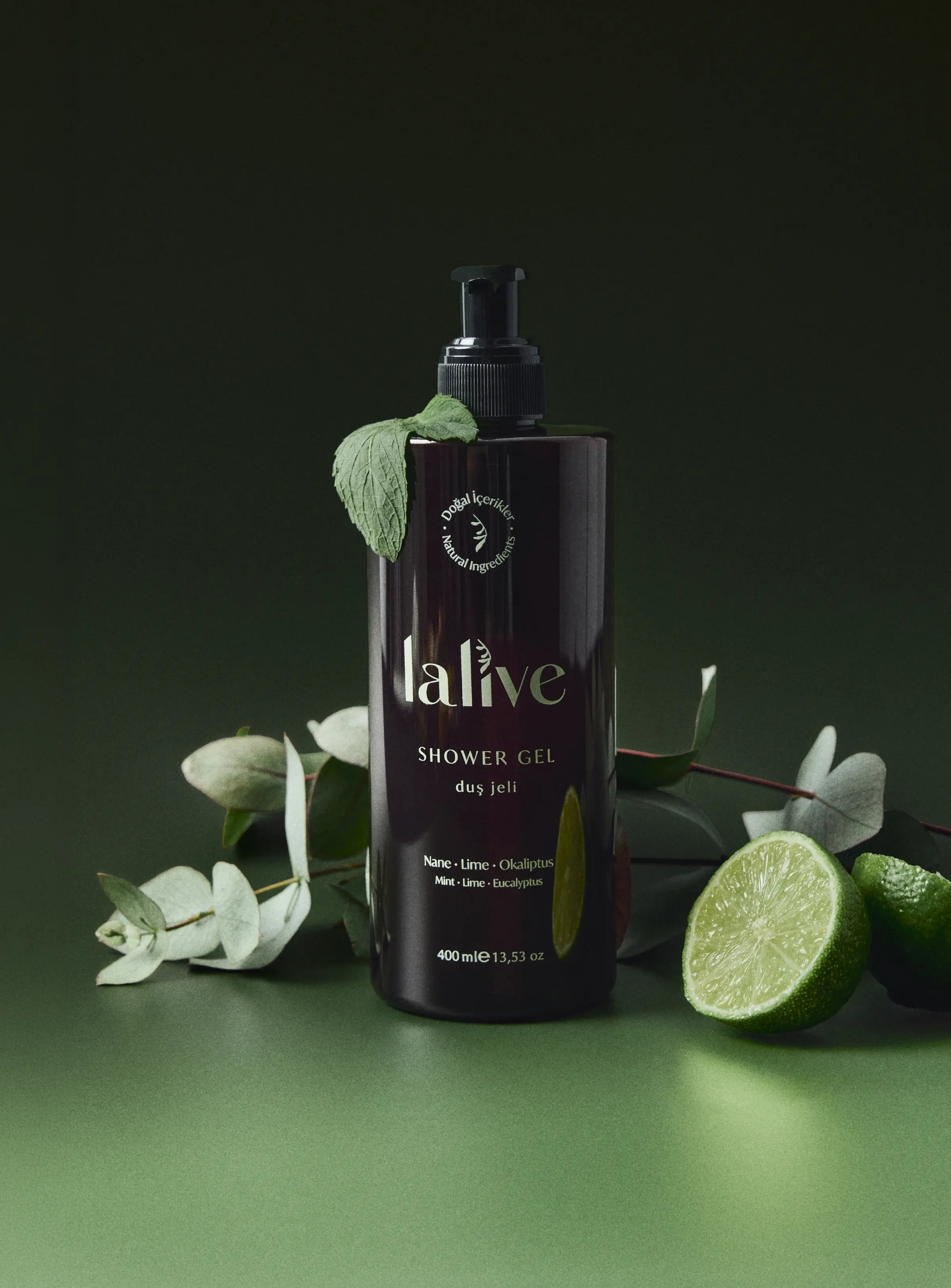 Lalive Doğal Duş Jeli – Lime & Nane & Okaliptüs 1